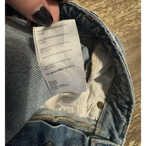 Free People We The Free Fast Times Classic High Rise Button Fly Mom Jeans Sz 29 - Picture 11 of 11